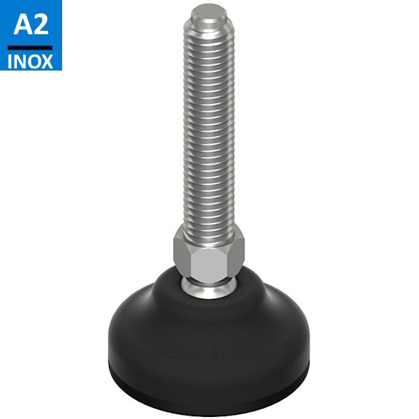 Martin Piede INOX A2 Base Plastica Snodato 30° Antiscivolo D.MM 40